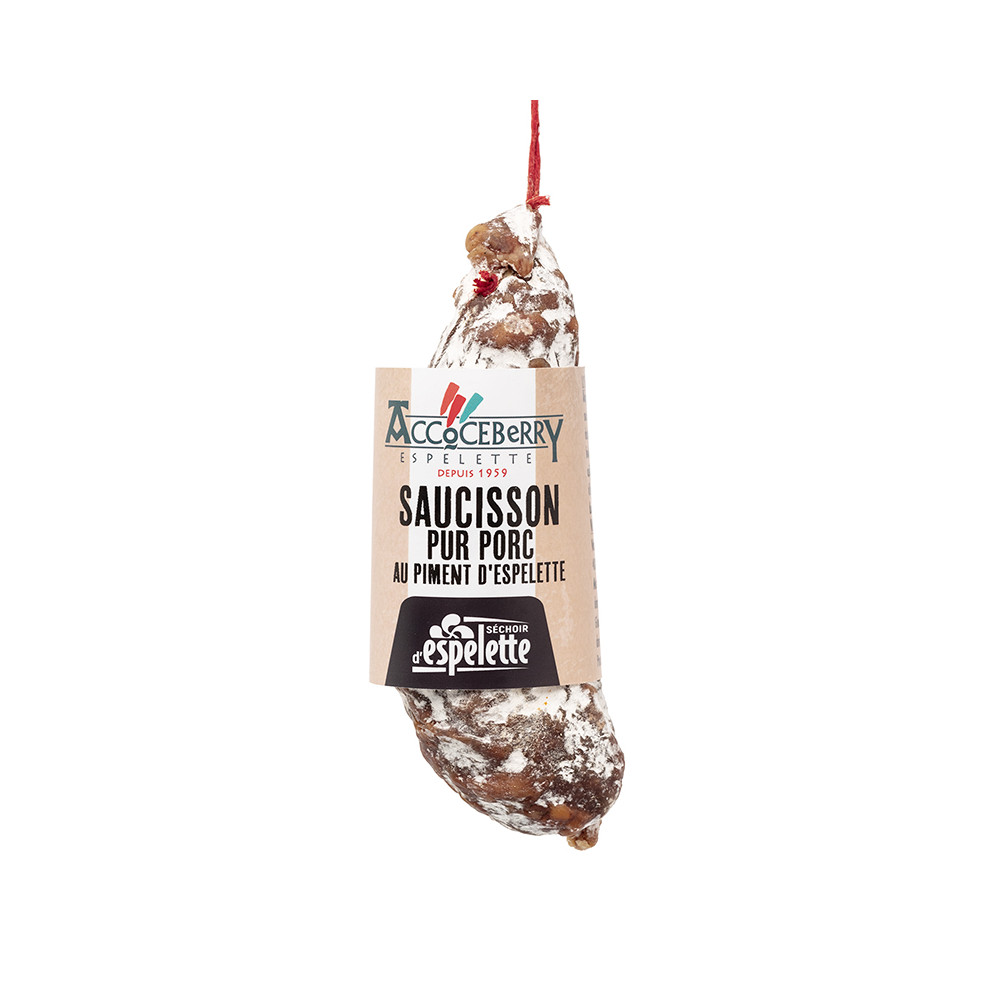 Saucisson maison Accoceberry au piment d'espelette Saucisson maison Accoceberry au piment d'espelette