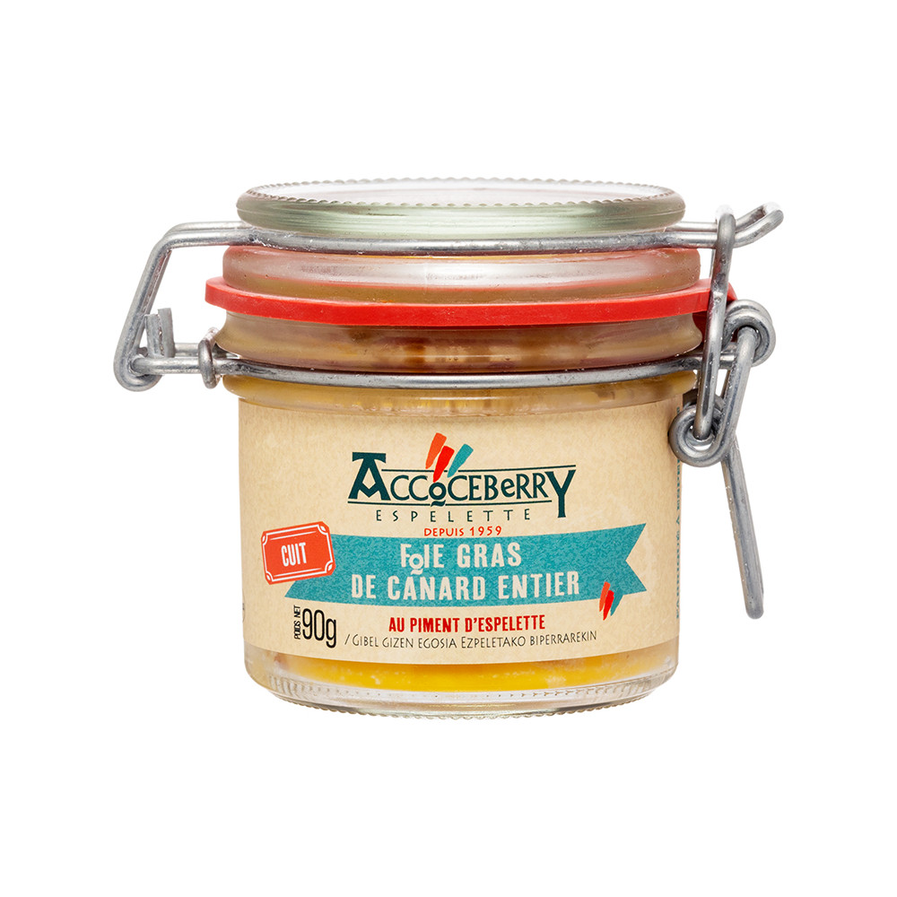 Foie Gras De Canard Entier Cuit Au Piment D'espelette 90g Foie Gras De Canard Entier Cuit Au Piment D'espelette 90g