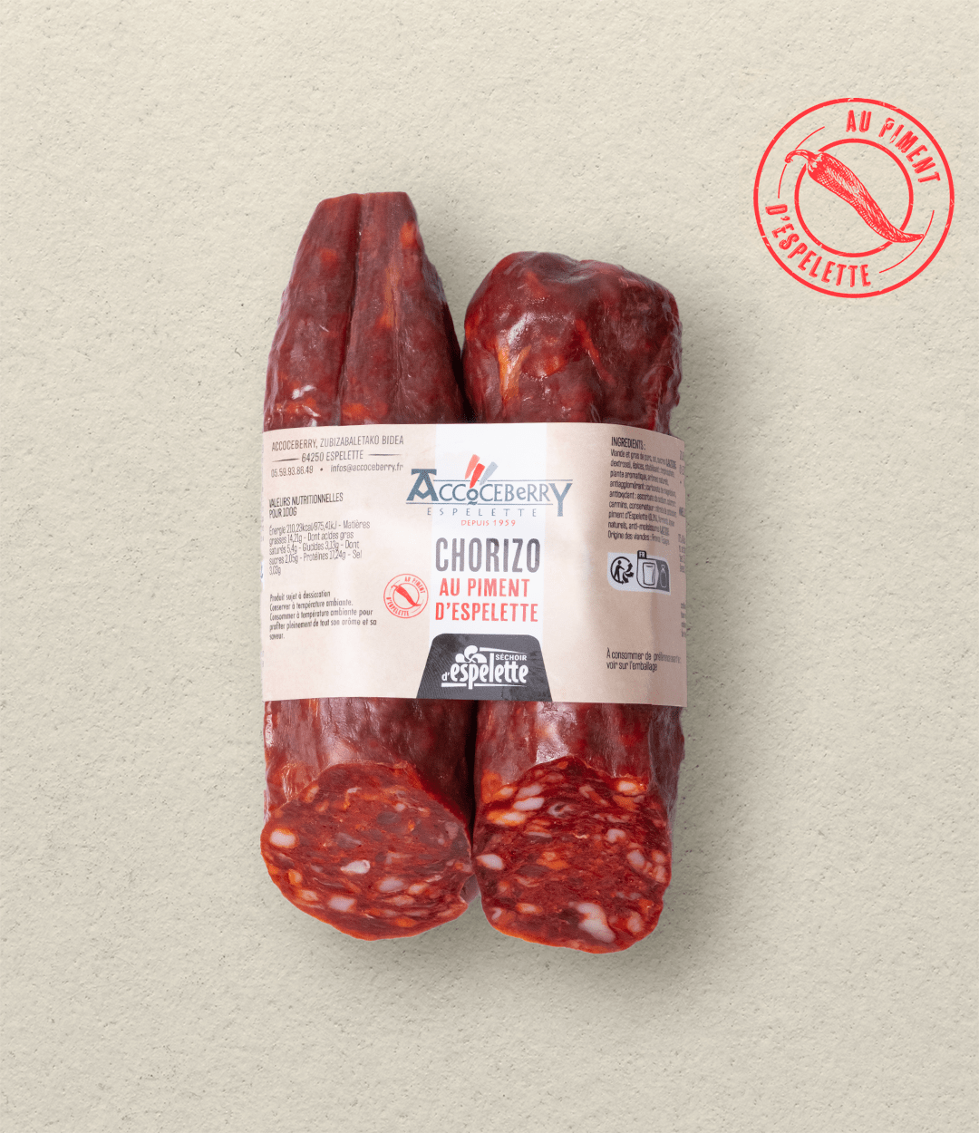 gros chorizo 500g piment d'esplette